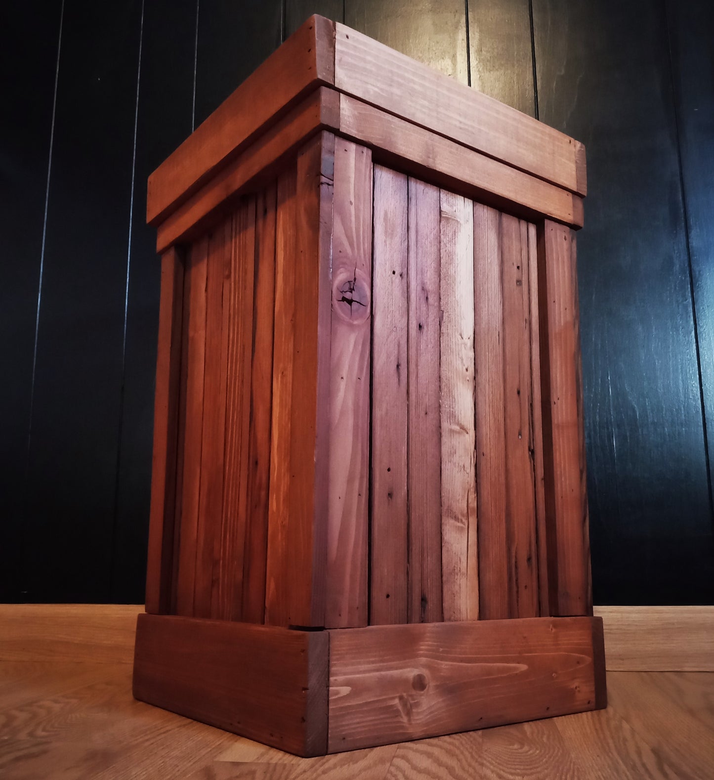 Rustic Wood Trash Bin