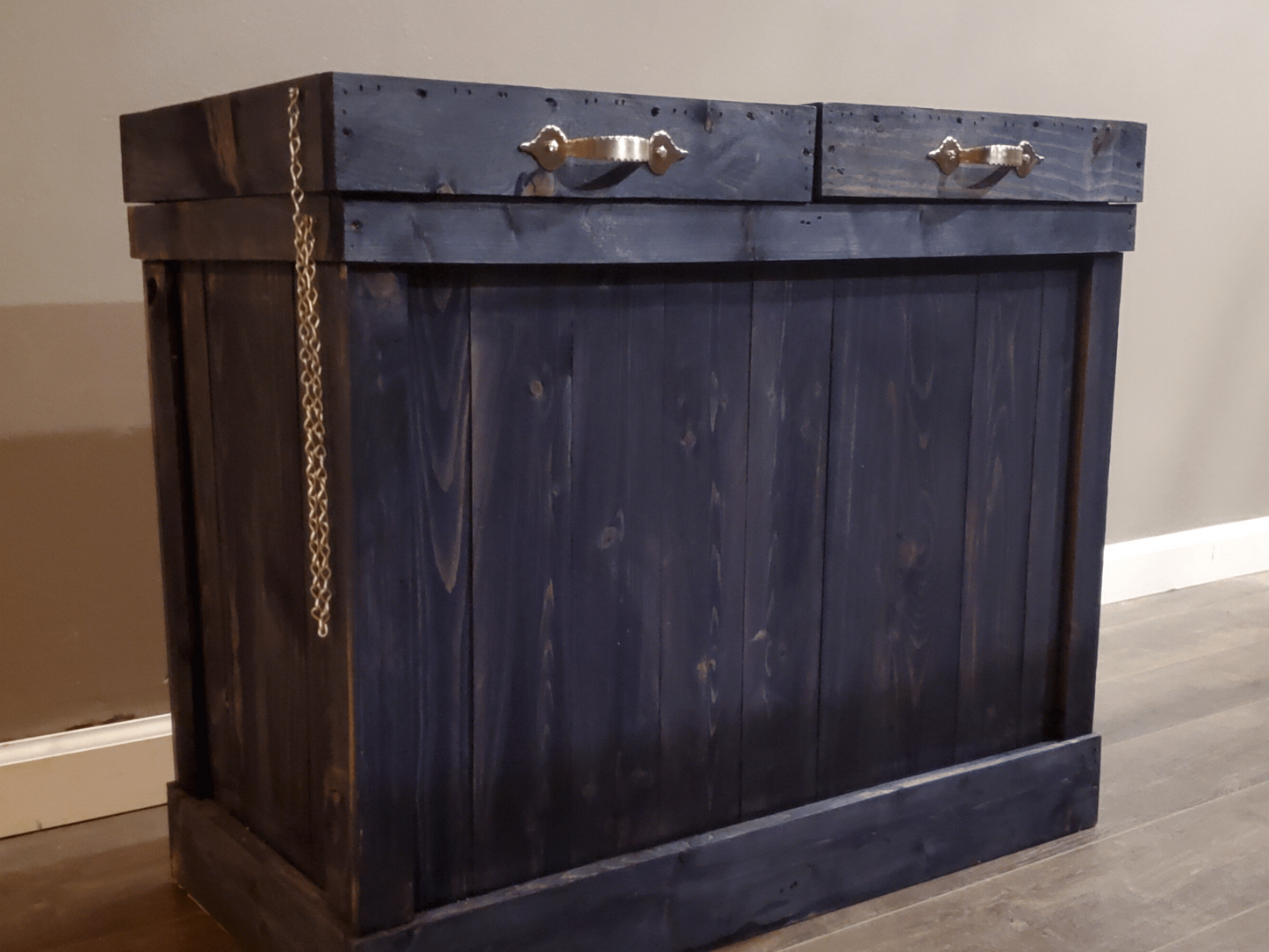 Double Sided Rustic Trash Bin