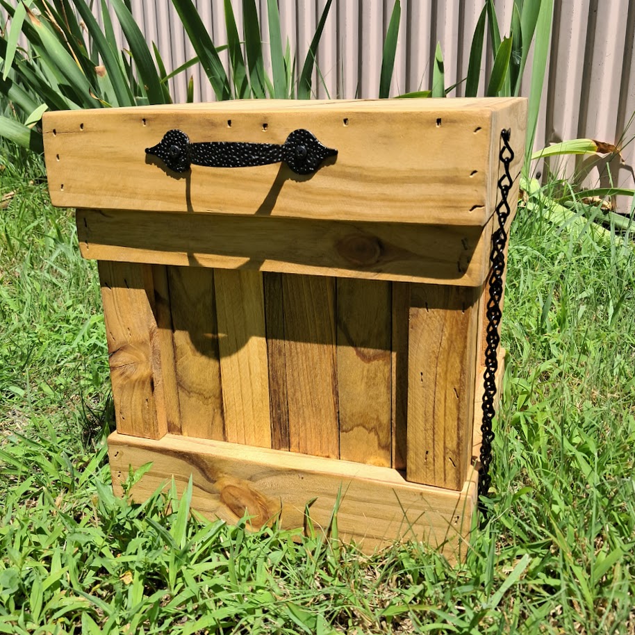 Small Rustic Bathroom Trash Can