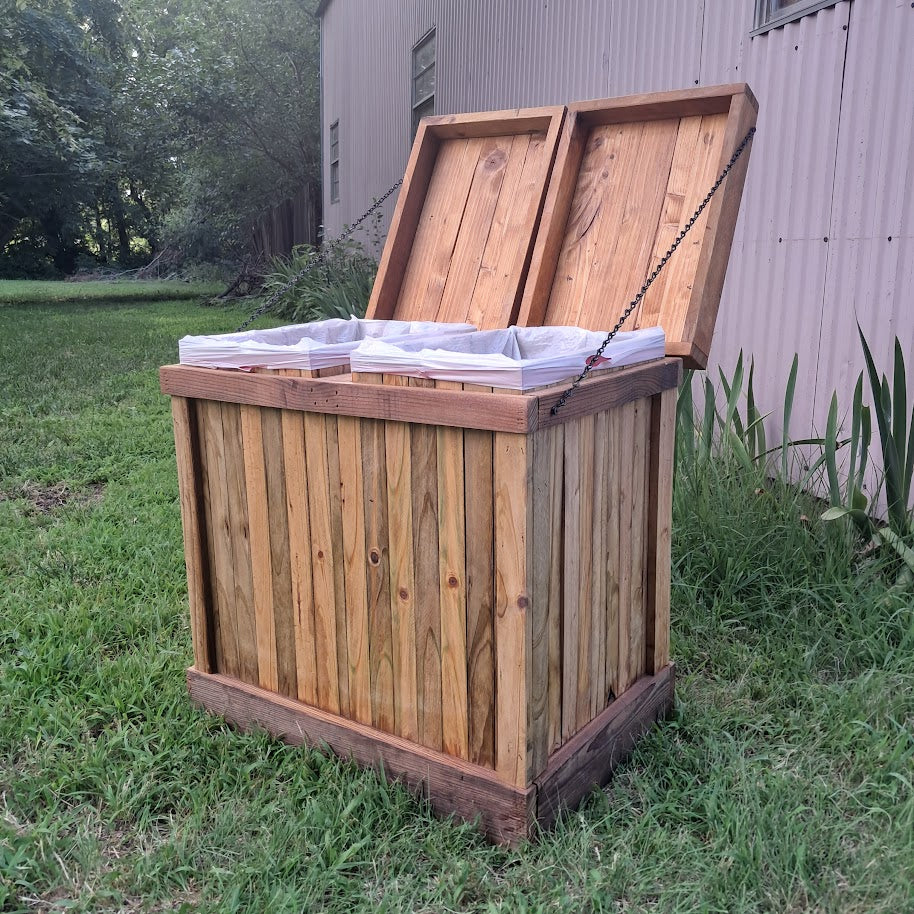Rustic Wood Dual Sided Trash Container