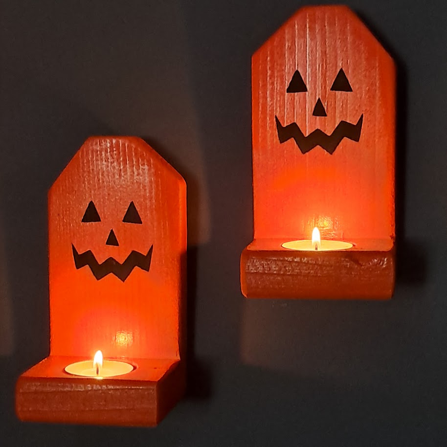 Cute Jack O Lantern Pumpkin Halloween Candle Holders