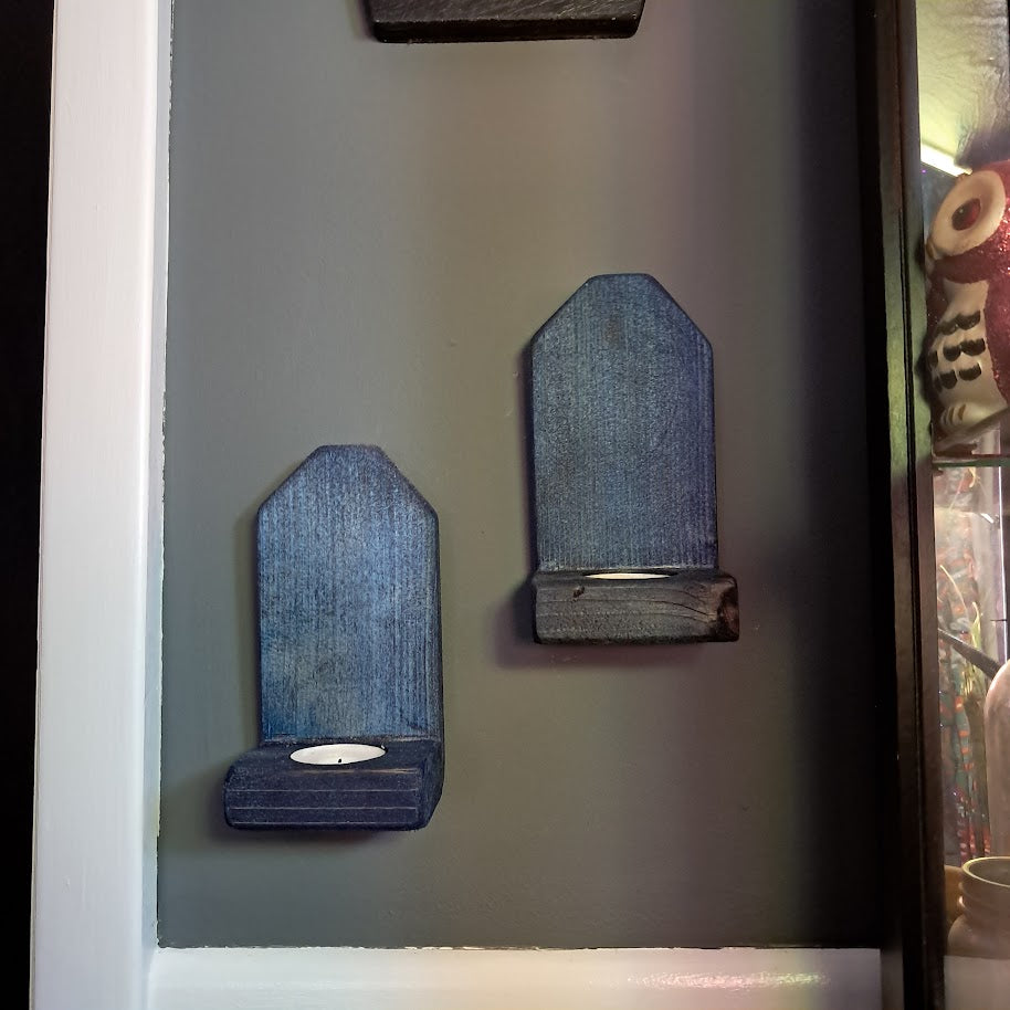 Coastal Style Navy Blue Tea Light Candle Holders