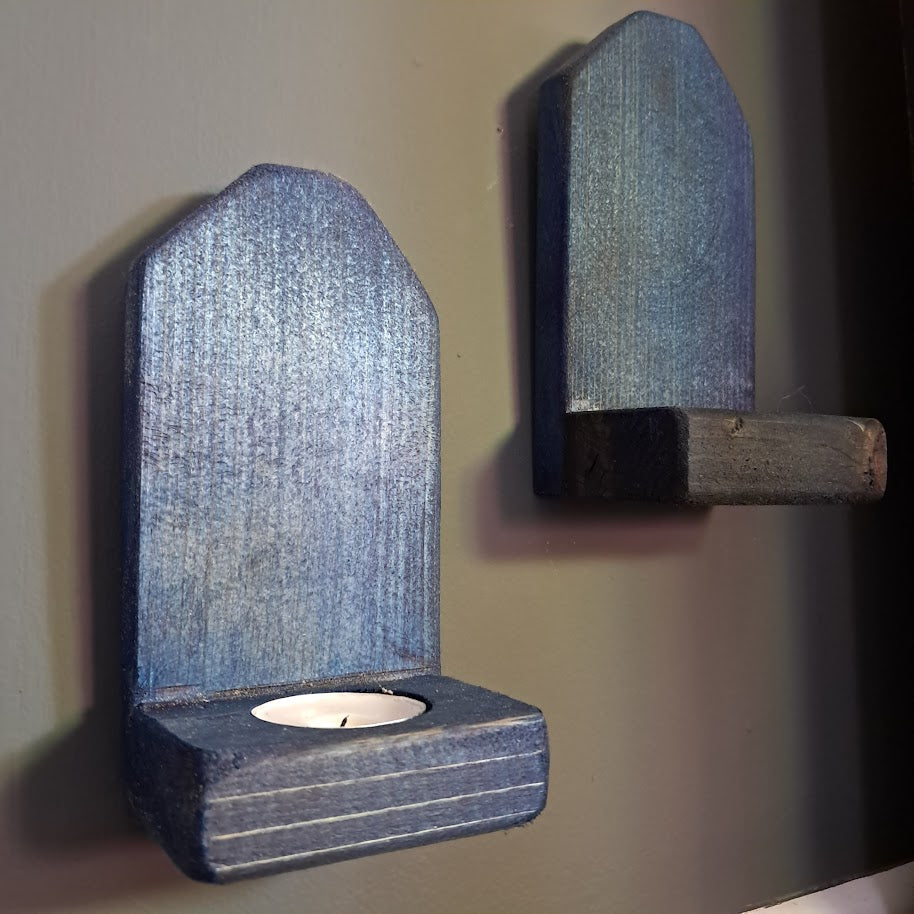 Coastal Style Navy Blue Tea Light Candle Holders
