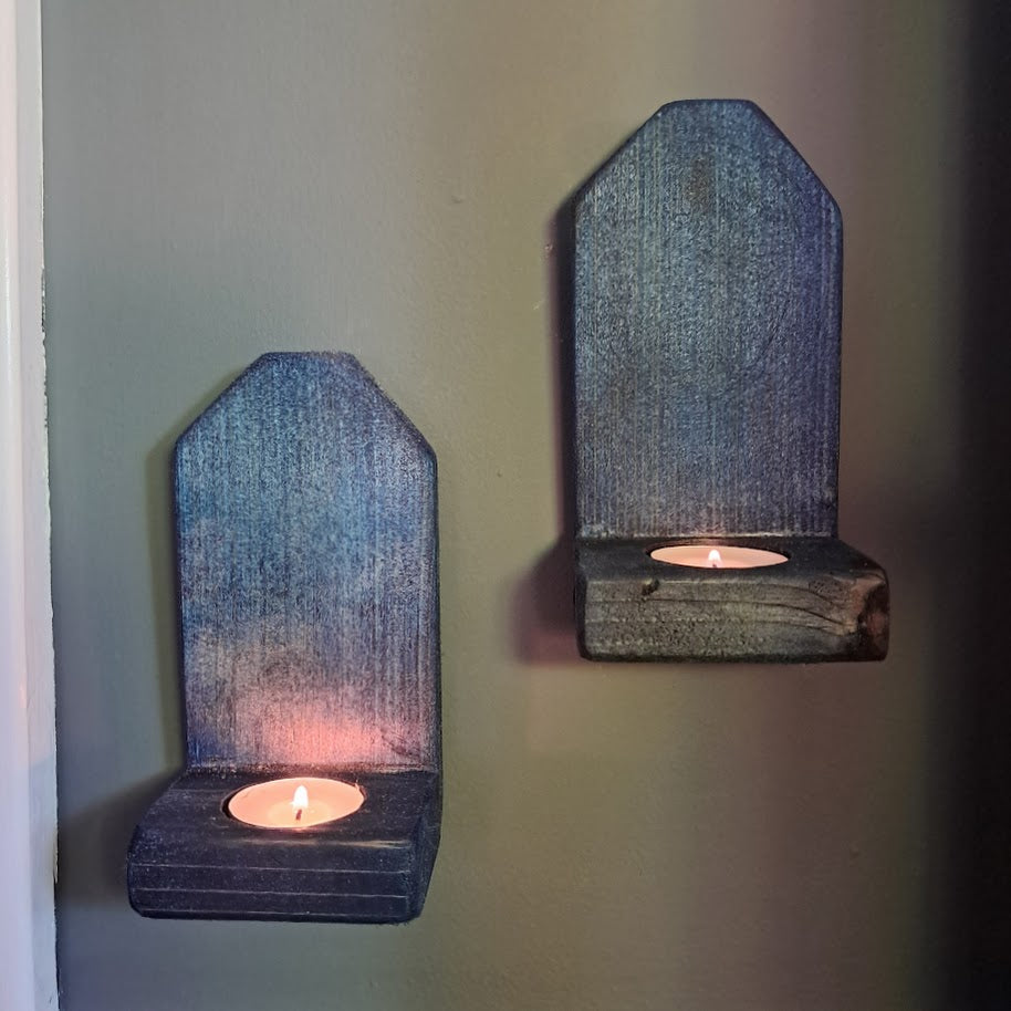 Coastal Style Navy Blue Tea Light Candle Holders