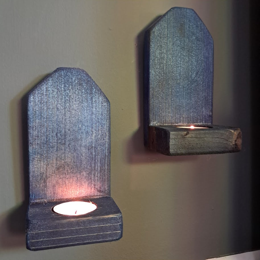 Coastal Style Navy Blue Tea Light Candle Holders