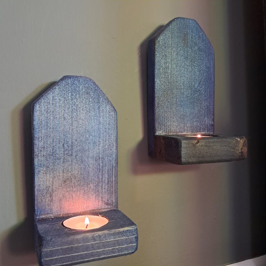 Coastal Style Navy Blue Tea Light Candle Holders