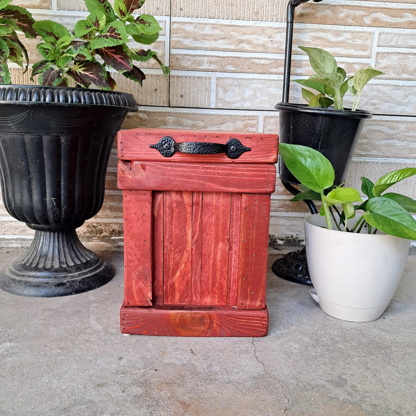 Wood Trash Container
