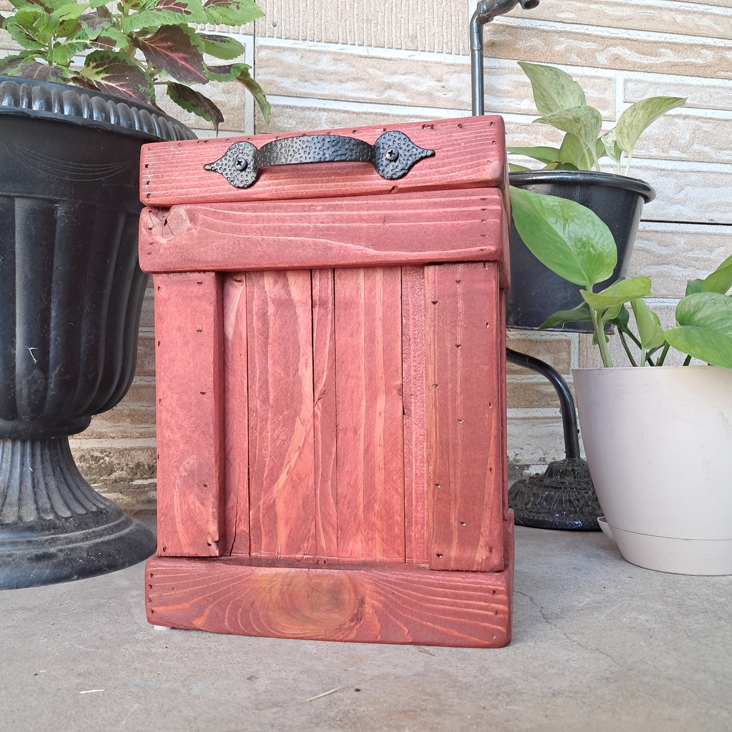 Wood Trash Container
