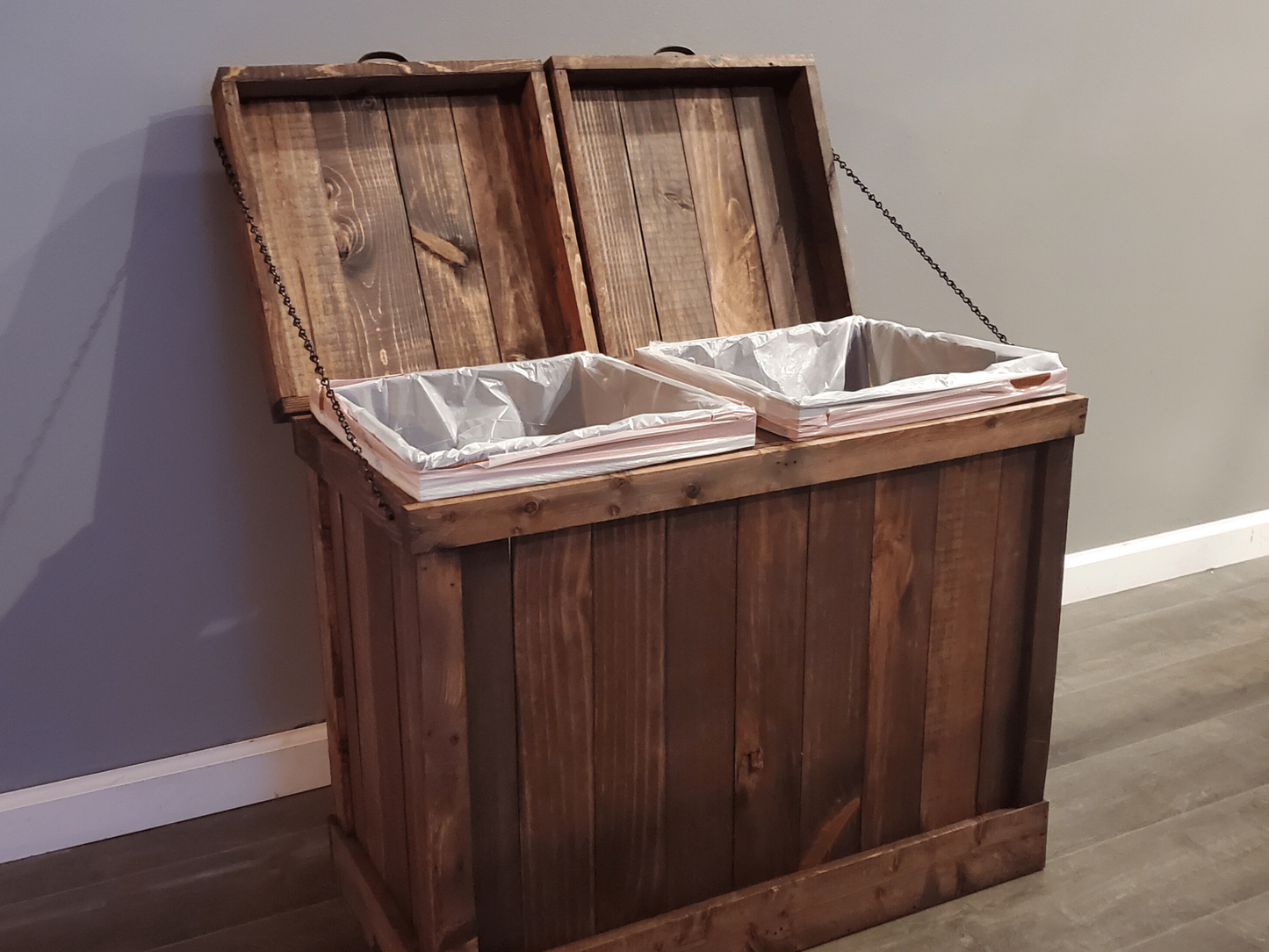 Dual Sided Trash Bin