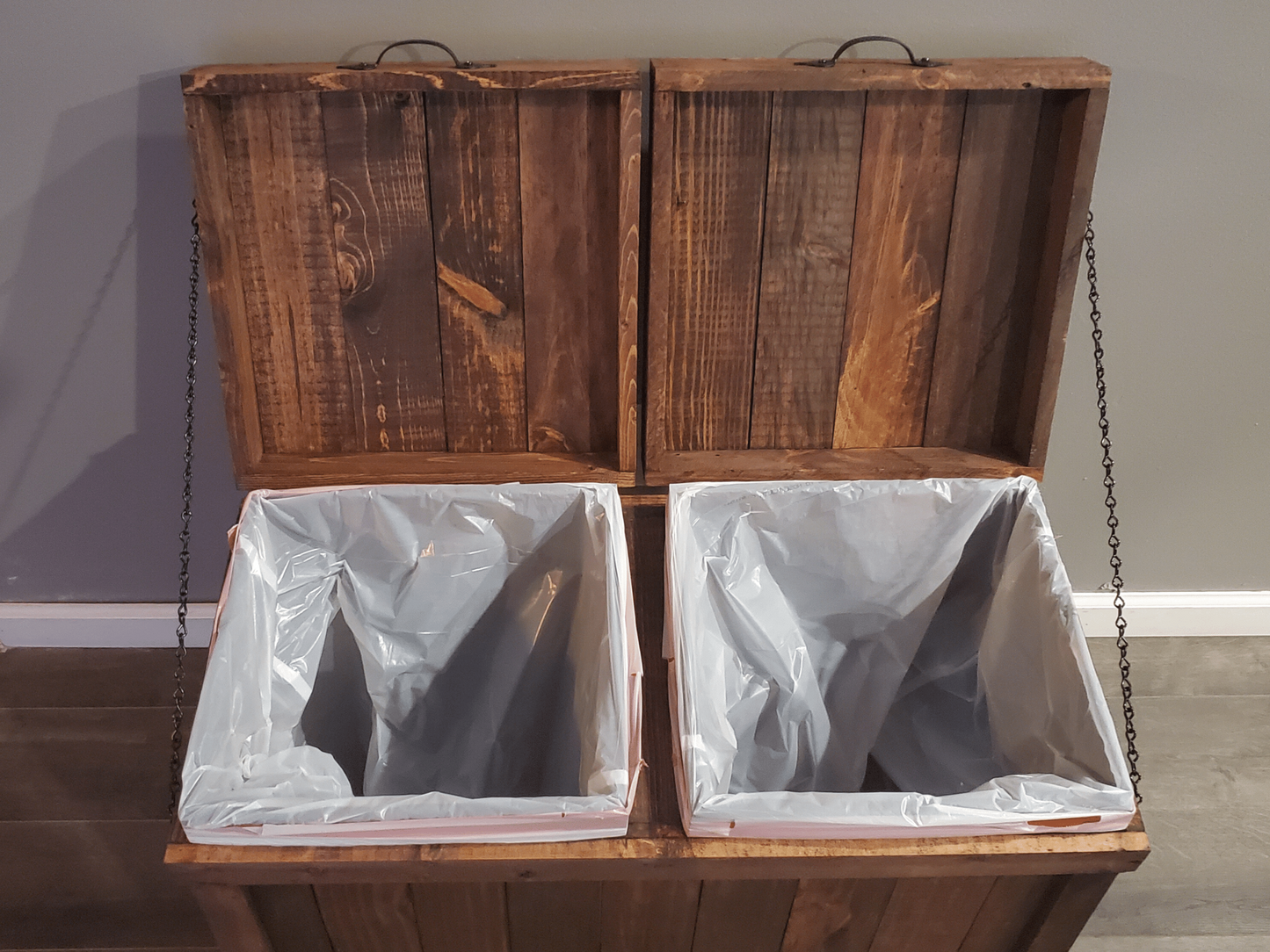 Dual Sided Trash Bin