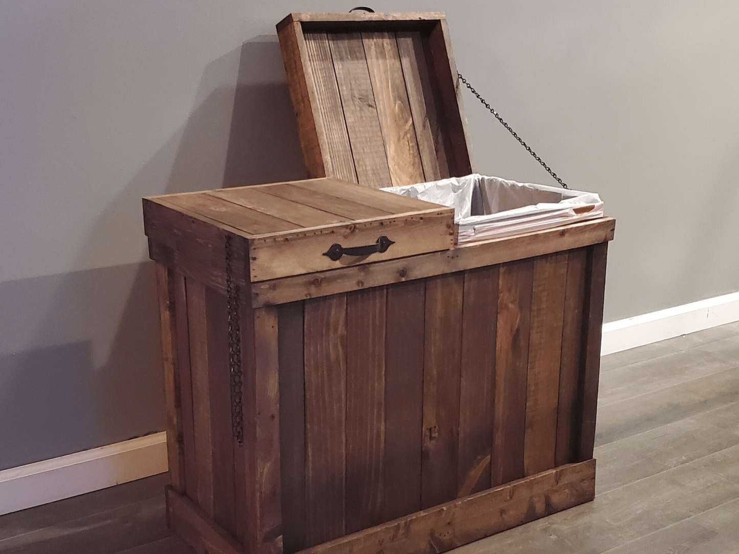 Dual Sided Trash Bin