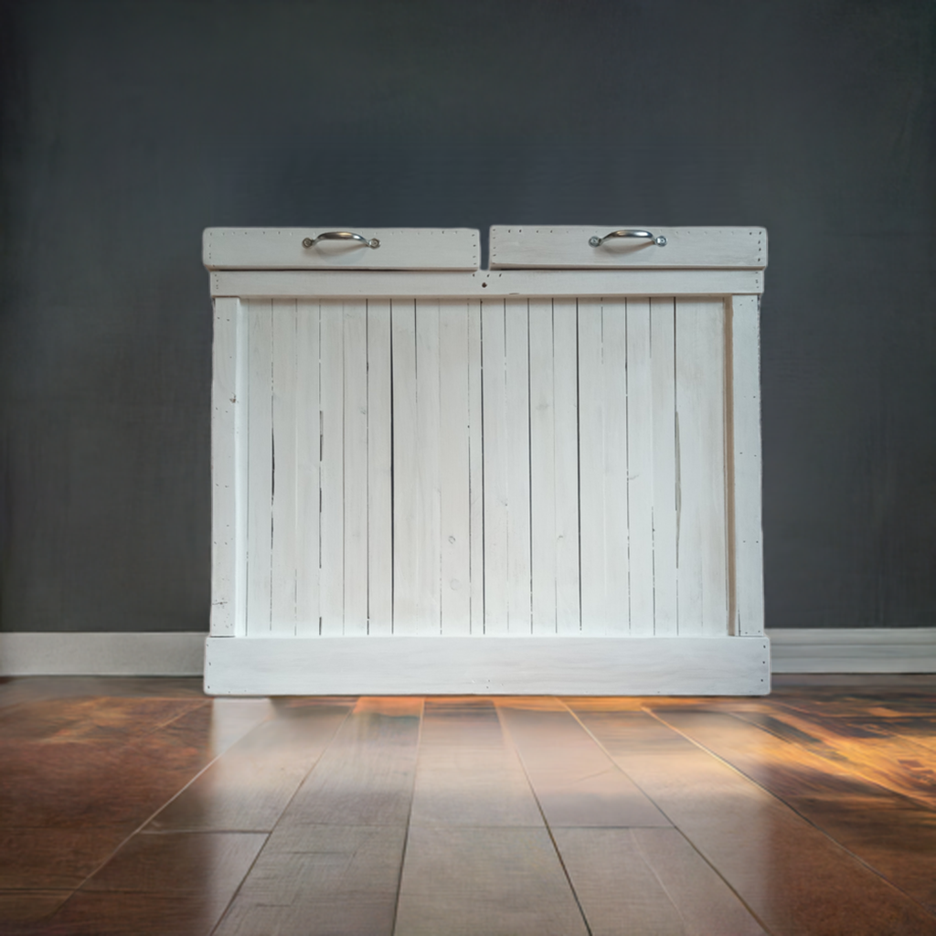 30 Gallon Whitewash Double-sided Trash Can