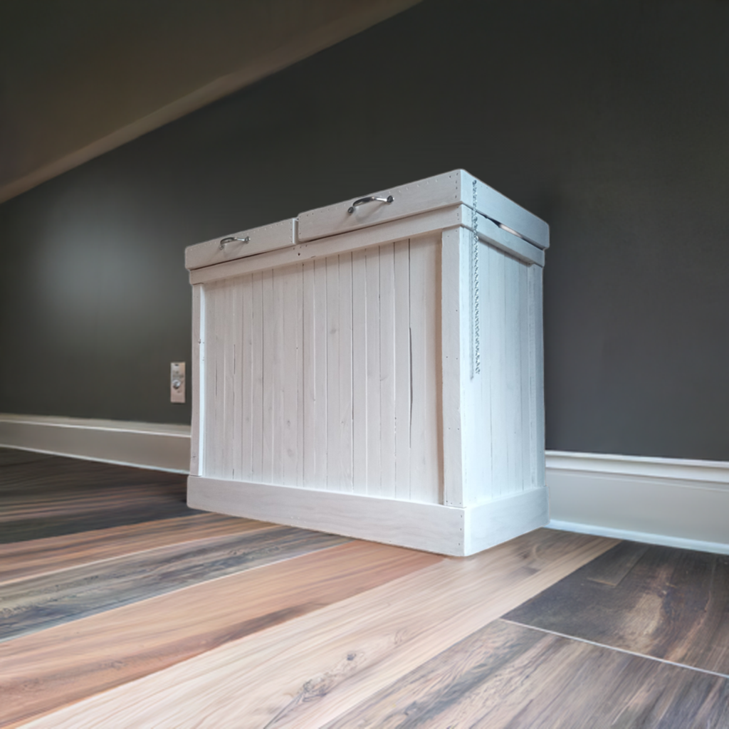 30 Gallon Whitewash Double-sided Trash Can