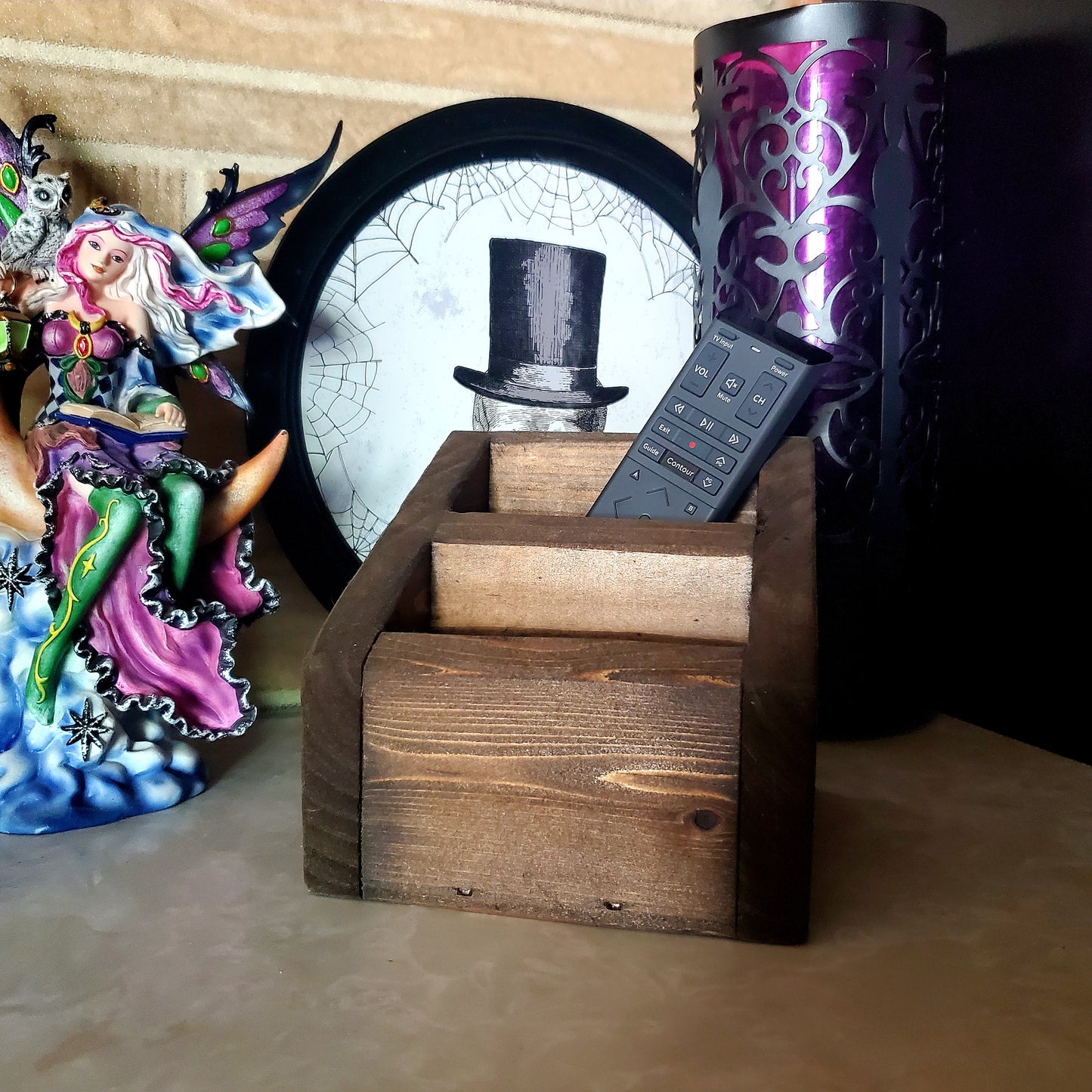 Wood Remote Holder Caddy