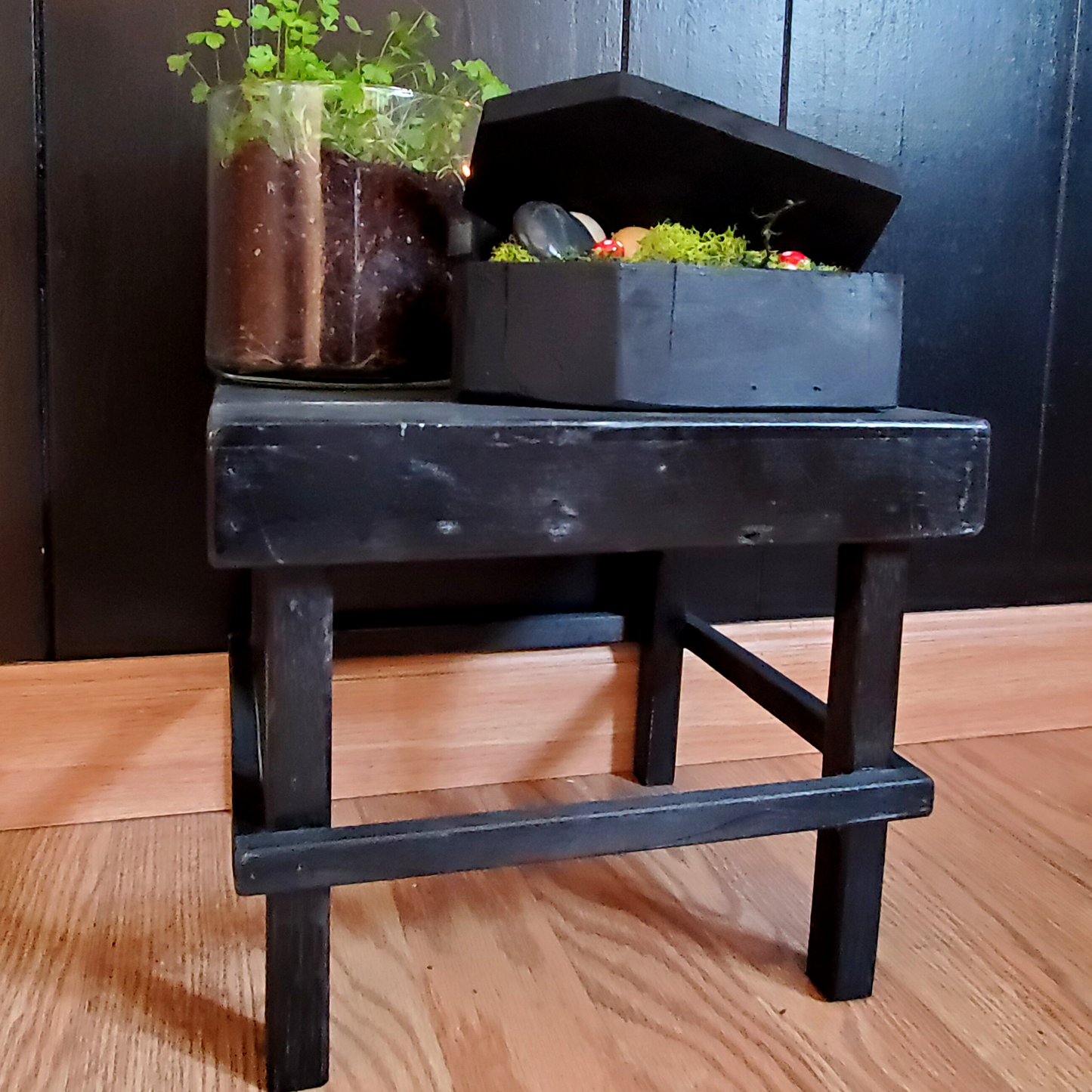 Black Plant Stand or Small Kids Stool