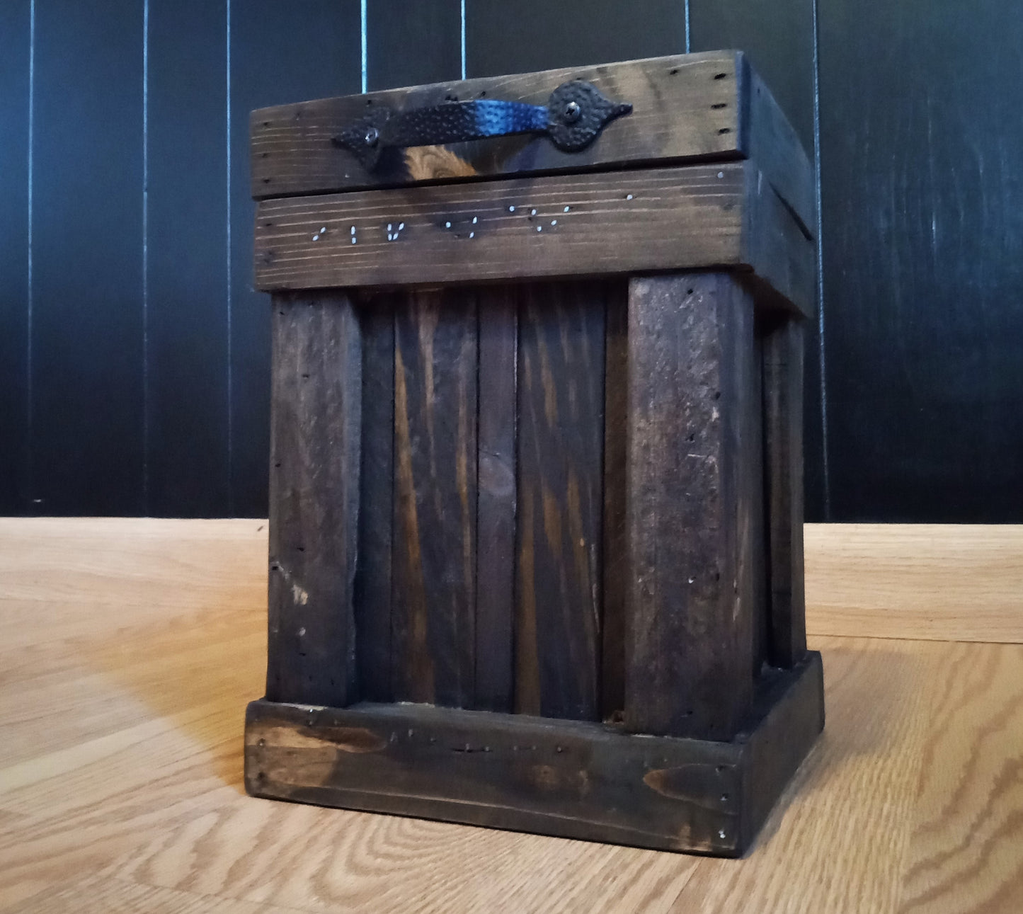 Small Wood Trash Bin