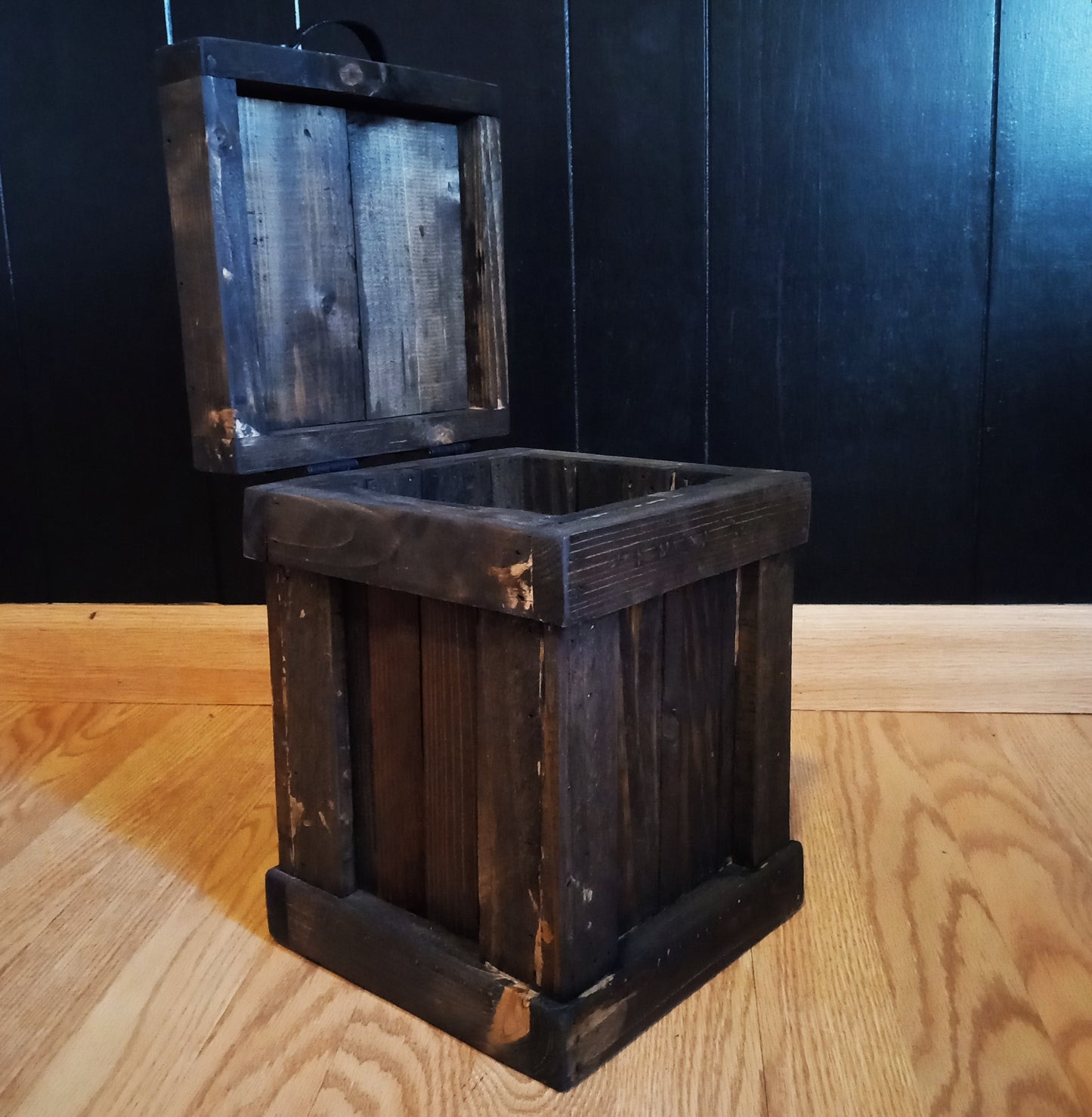 Small Wood Trash Bin