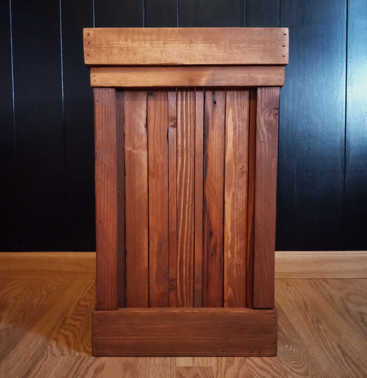 Rustic Wood Trash Bin