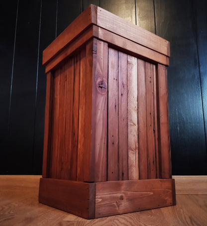 Rustic Wood Trash Bin