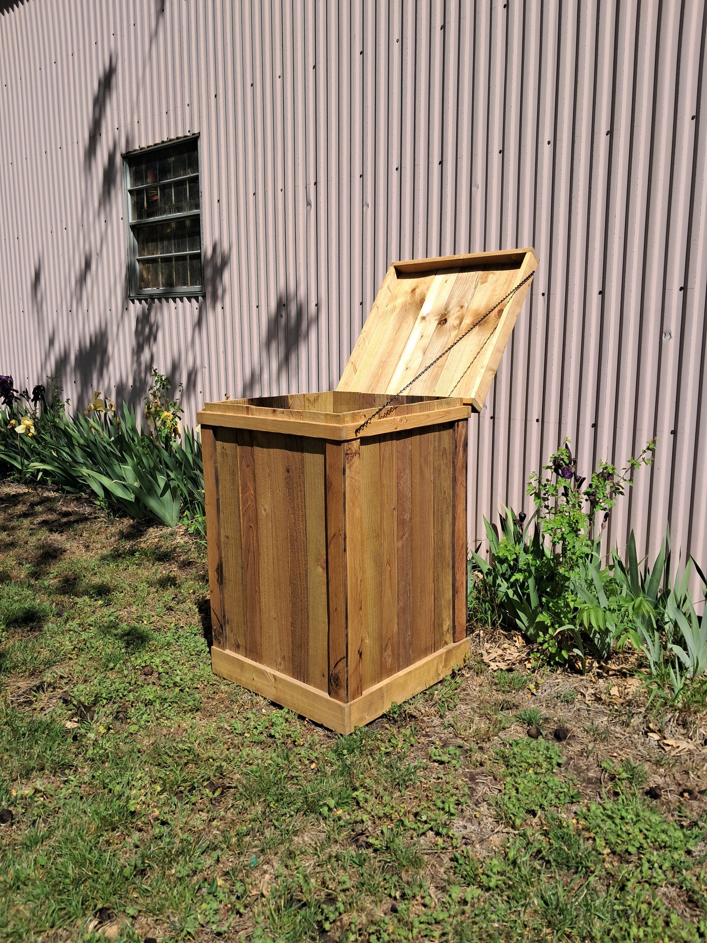 30-33 Gallon Commercial Wood Trash Can Cover