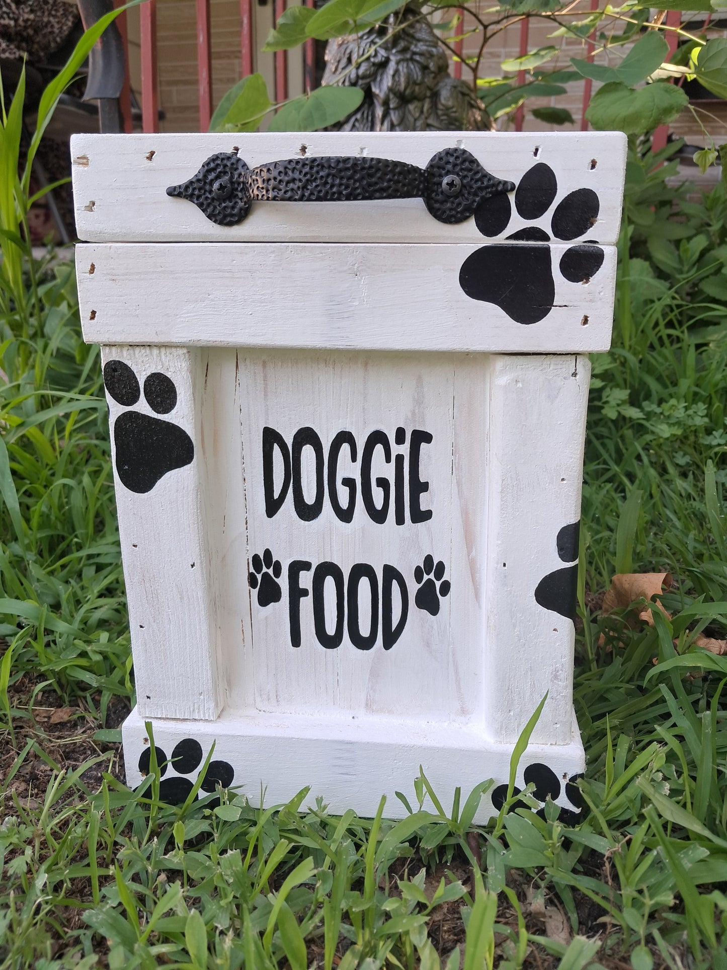 Wood Dog Food Container