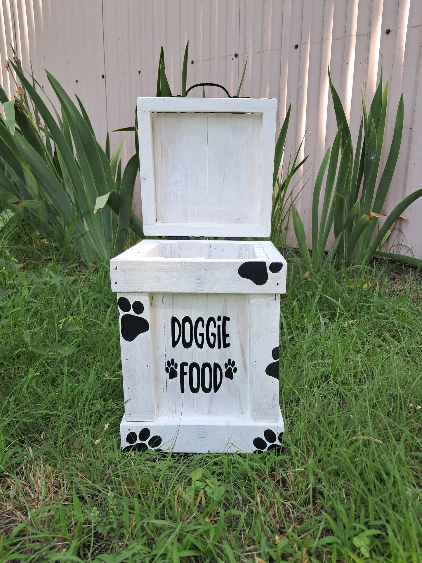 Wood Dog Food Container