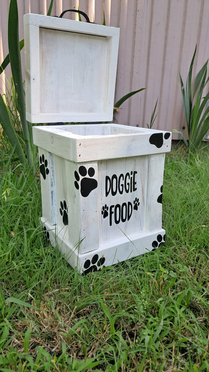 Wood Dog Food Container