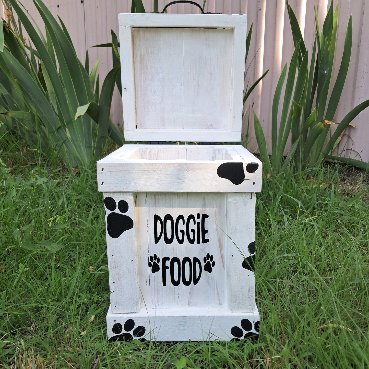 Wood Dog Food Container