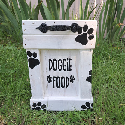 Wood Dog Food Container