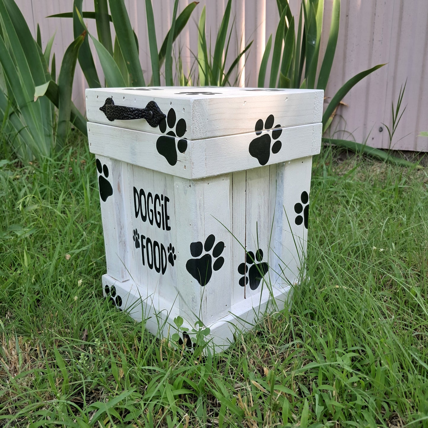 Wood Dog Food Container