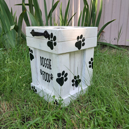 Wood Dog Food Container