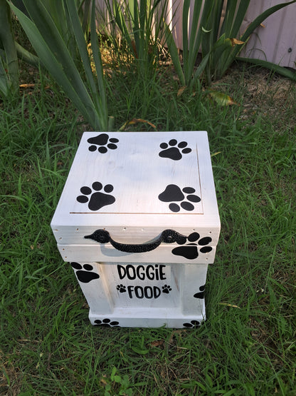 Wood Dog Food Container