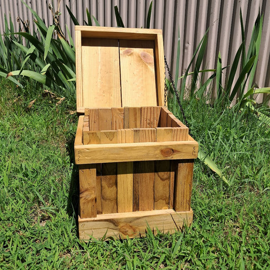 Small Rustic Bathroom Trash Can