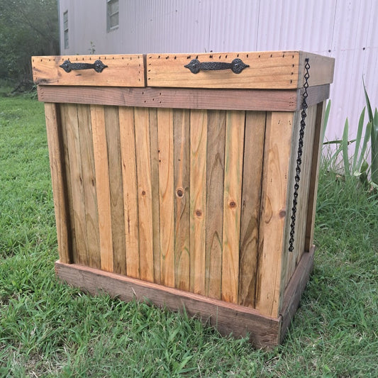 Rustic Wood Dual Sided Trash Container