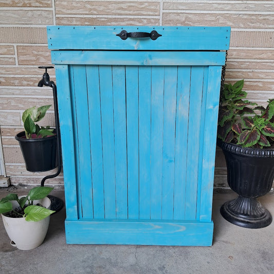 30 Gallon Rectangle Shaped Wood Trash Can