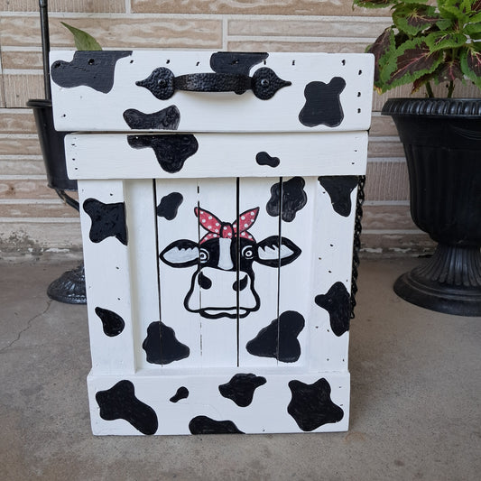 Cow Print Trash Can