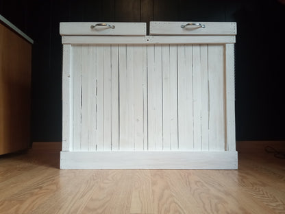 30 Gallon Whitewash Double-sided Trash Can