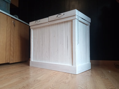 30 Gallon Whitewash Double-sided Trash Can