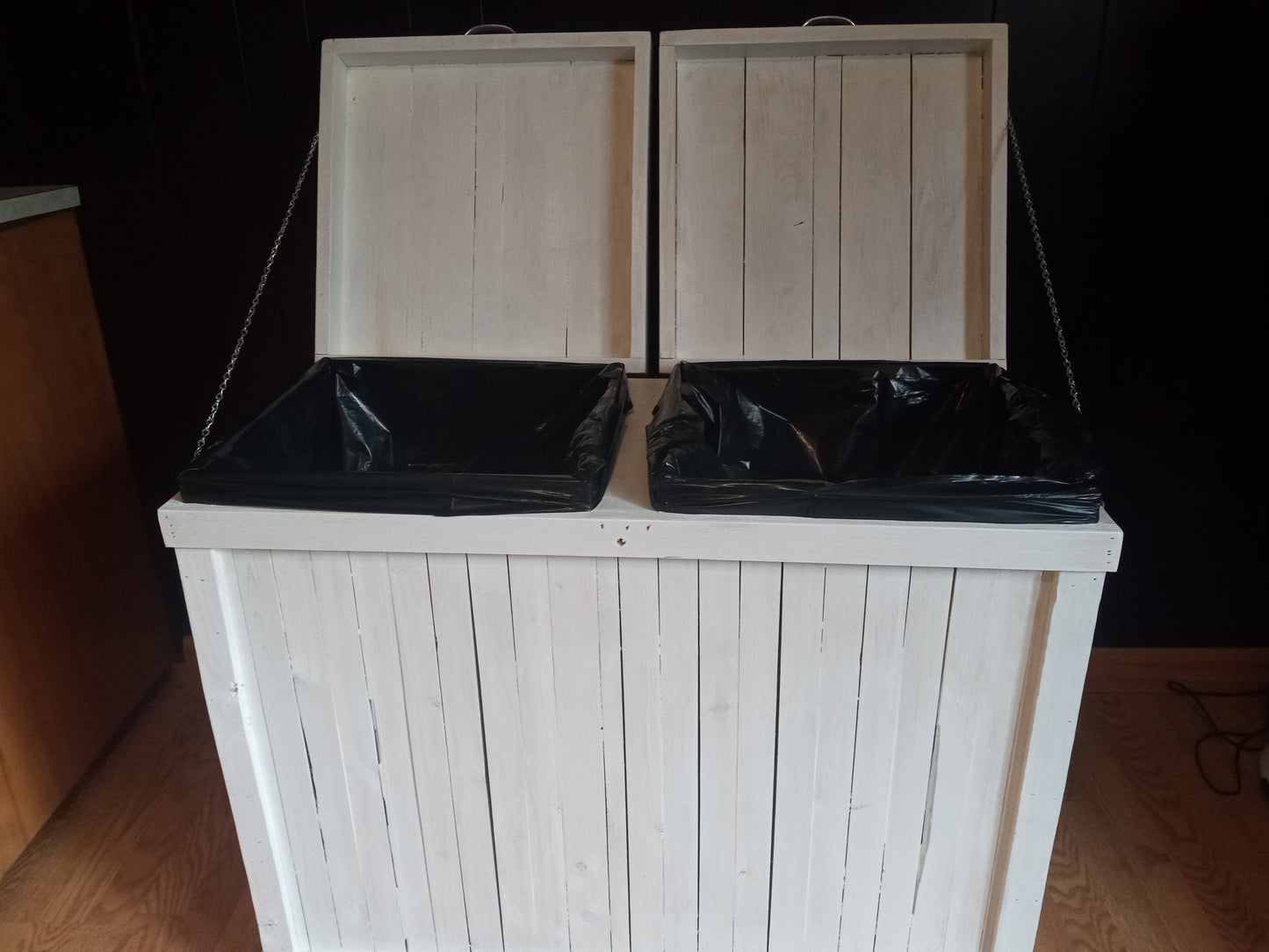 30 Gallon Whitewash Double-sided Trash Can