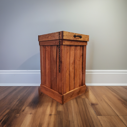 13 Gallon Rustic Wood Trash Can