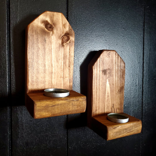 Hanging Wood Candle Holders
