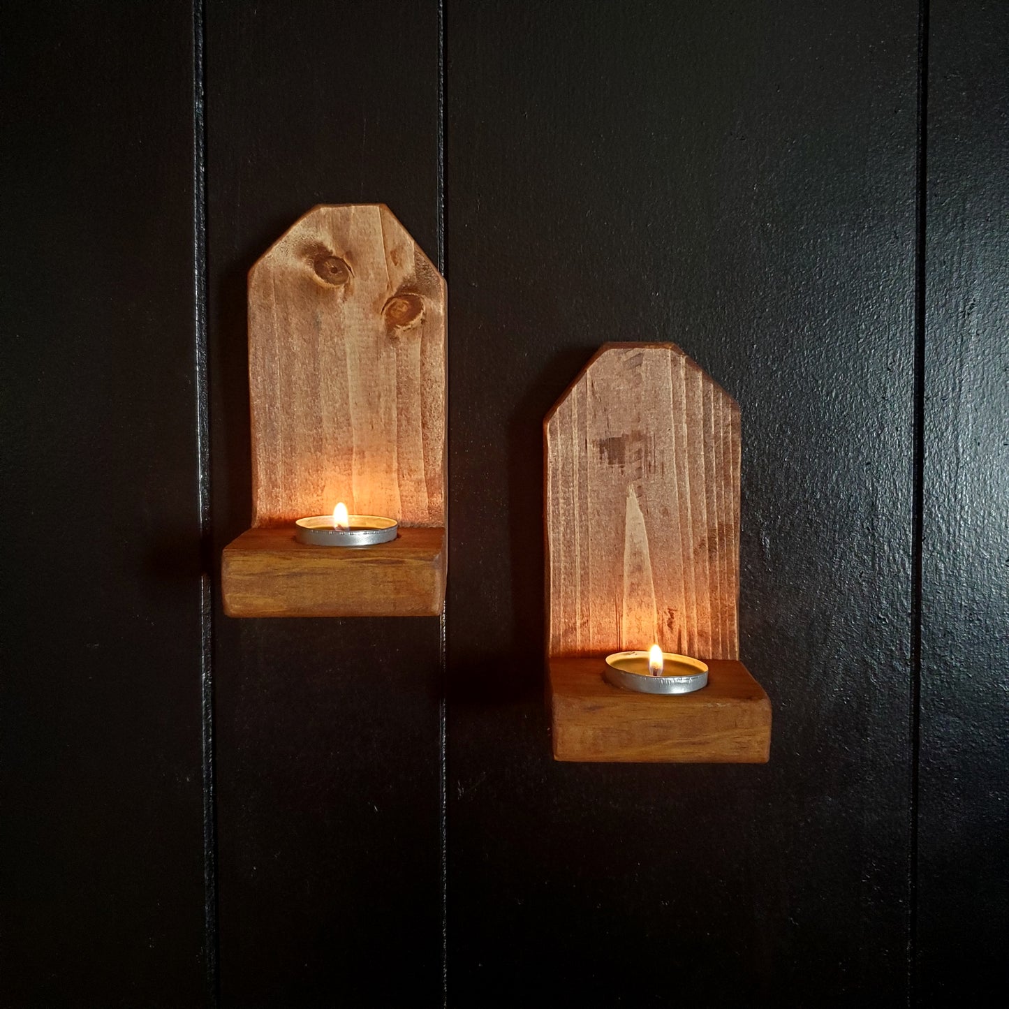 Hanging Wood Candle Holders