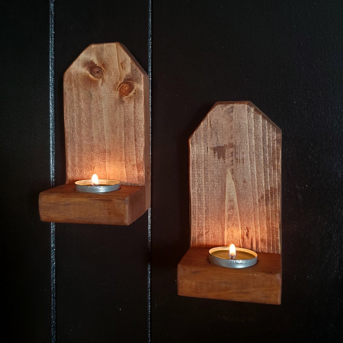 Hanging Wood Candle Holders