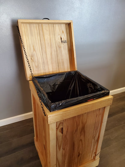 Wood Trash Can 30 Gallon No Decor