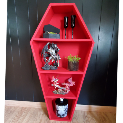 4Ft Red Coffin Shelf