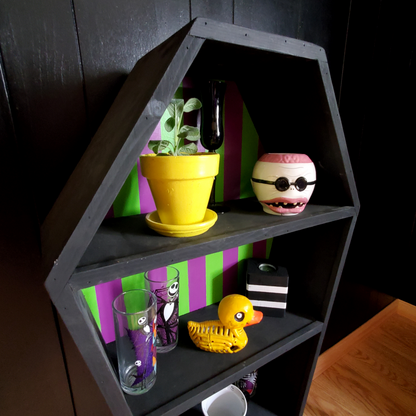 4Ft Striped Coffin Shelf