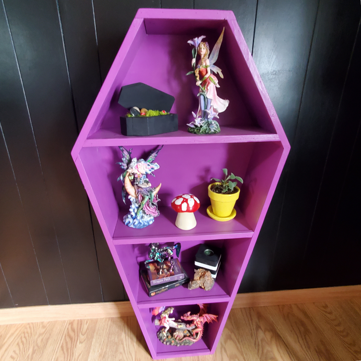 4Ft Purple Coffin Shelf