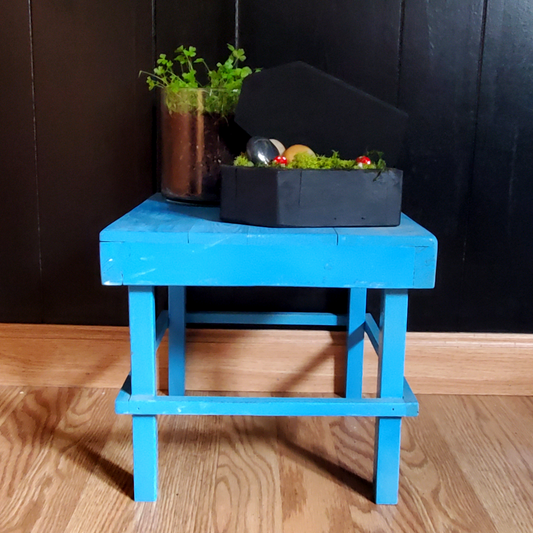 Blue Plant Stand or Small Kids Stool