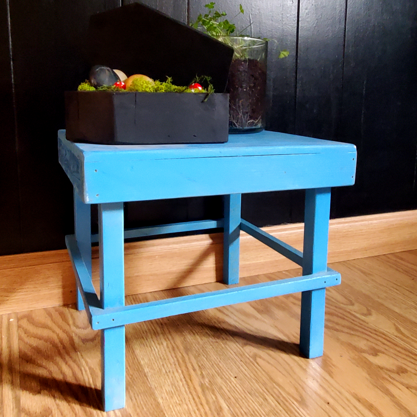 Blue Plant Stand or Small Kids Stool