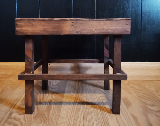 Rustic Wood Plant Stand Small Stool